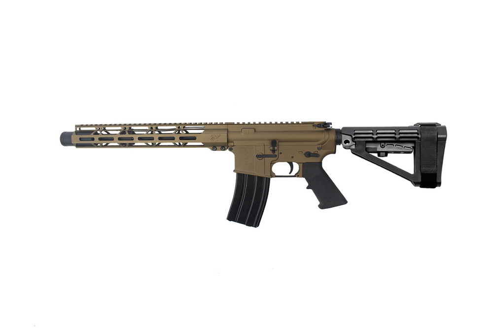 Zaviar Firearms 5.56 Nato 'Operator Series' 10.5" Nitride Complete Pistol / 1:8 Twist / SBA4 Brace / 12" Mlok / Burnt Bronze