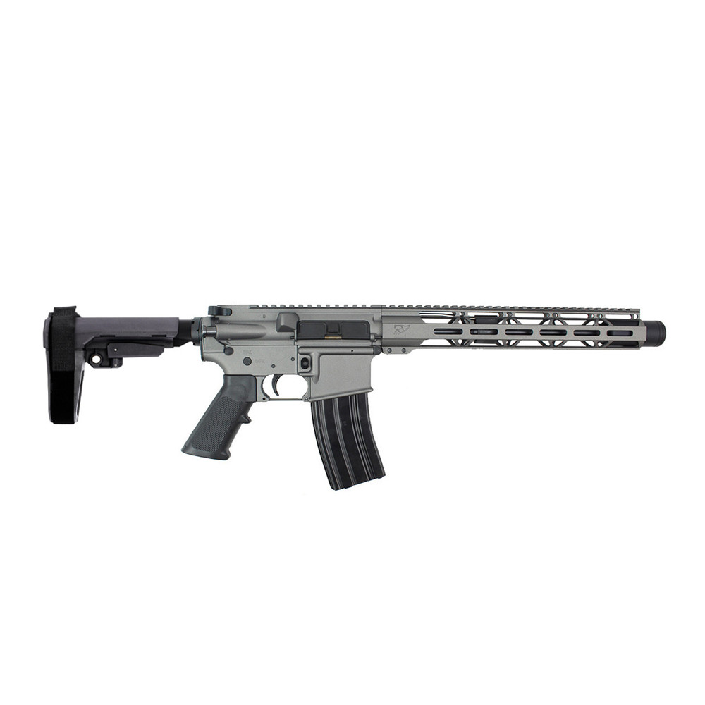 5.56 Nato 'Operator Series' 10.5" Nitride Complete Pistol / 1:7 Twist / SBA 3 Brace / 12"Mlok Handguard/ Tungsten Grey