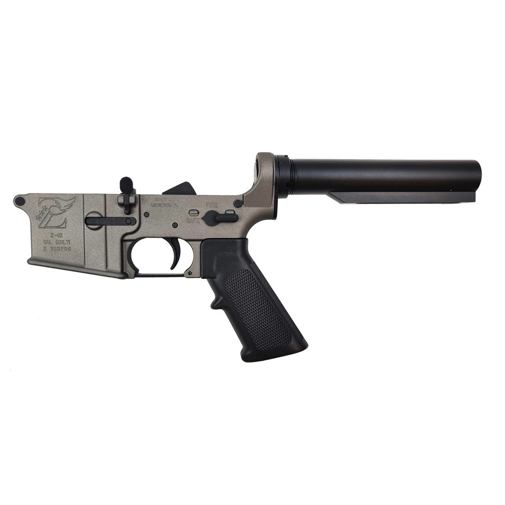 Zaviar Firearms AR-15 Tungsten Grey Complete Lower Receiver with Rifle Tube
