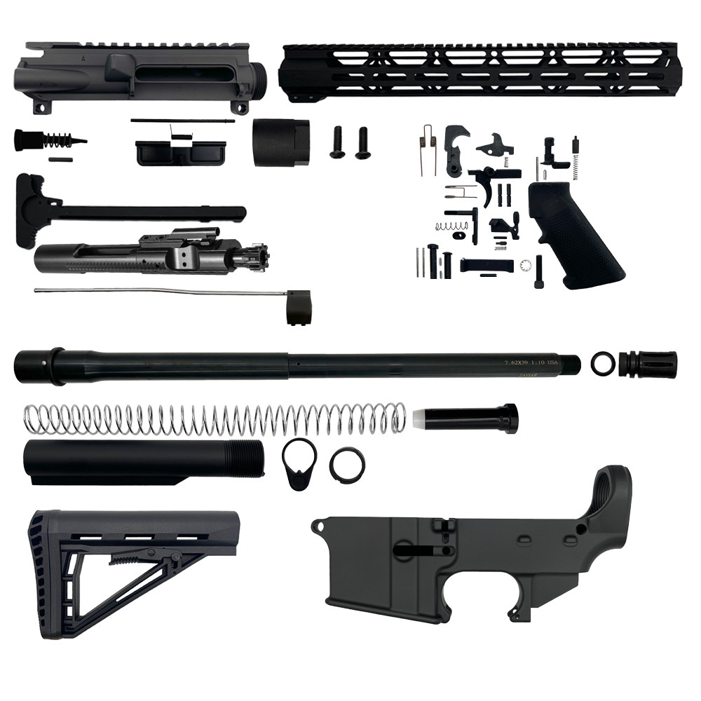 Zaviar Firearms 7.62 x 39 'Wolverine Series' 16" Nitride Builder Kit / 1:10 Twist / 15" MLOK Handguard / with BCG & 80 percent lower (Z70996)