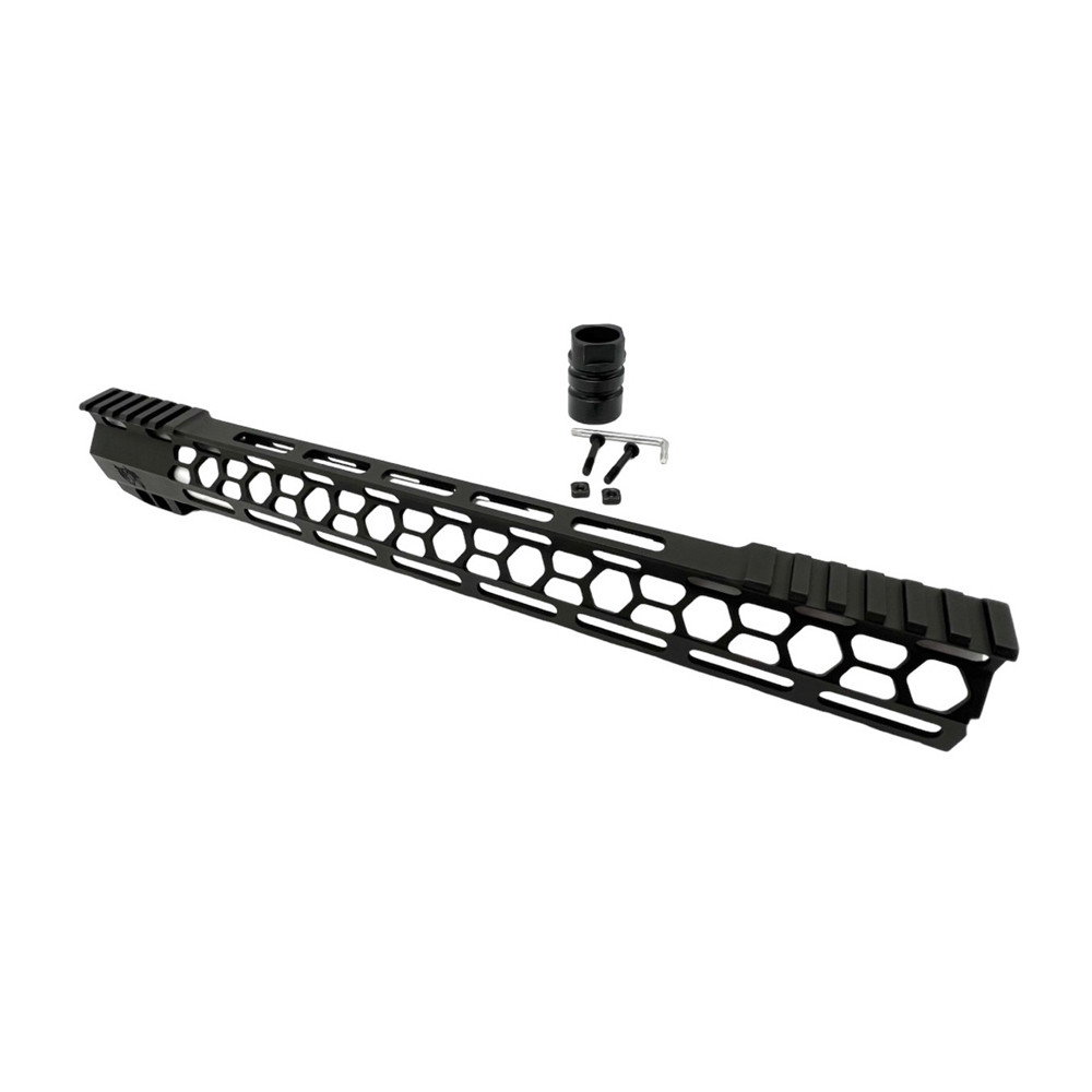 T6 FIREARMS - AR-15 Black Honeycomb Scalloped Cerakoted 15