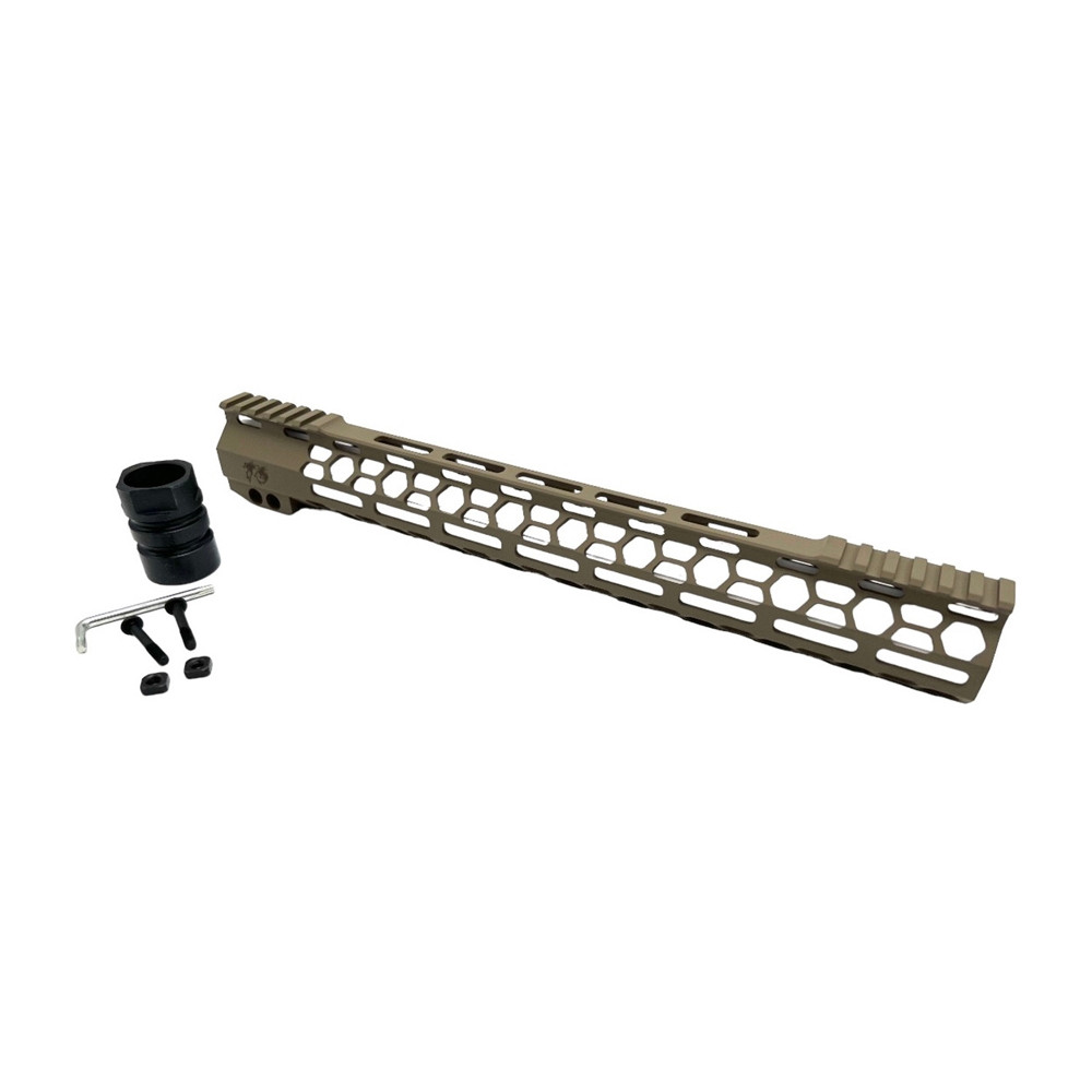 T6 FIREARMS - AR-15 FDE Honeycomb Scalloped Cerakoted 15