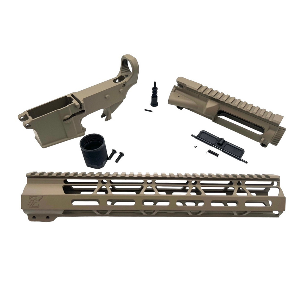 AR-15 **FDE** Cerakoted 80% Lower Receiver / Upper Receiver / 12" MLOK Handguard