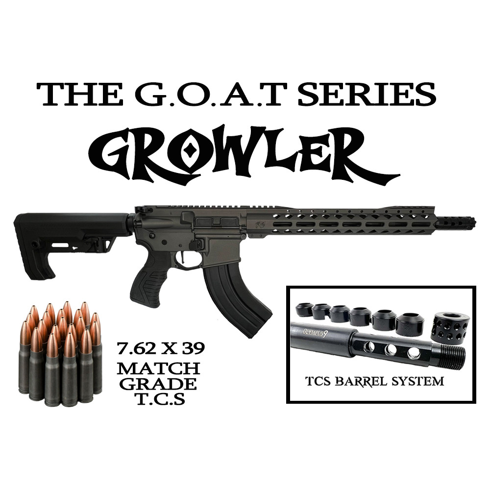 GOAT Series Growler / TCS Match Grade 7.62X39 16" Nitride Complete Rifle / 1:10 Twist / 13" MLOK / Tungsten Grey (T-90071-TG)