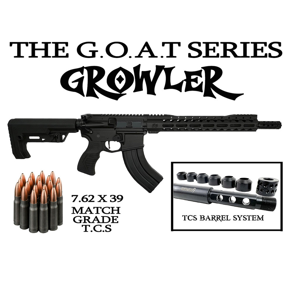 G.O.A.T Series GROWLER / TCS Match Grade 7.62X39 16" Nitride Complete Rifle / 1:10 Twist / 13" MLOK / BLK (T-90072-BLK)