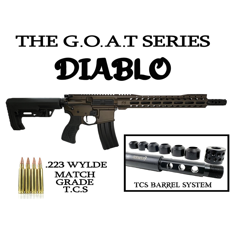 G.O.A.T Series DIABLO / TCS Match Grade .223/5.56 Wylde 16" Nitride Rifle / 1:8 Twist / 13" MLOK / Midnight Bronze (T-90067-MB)