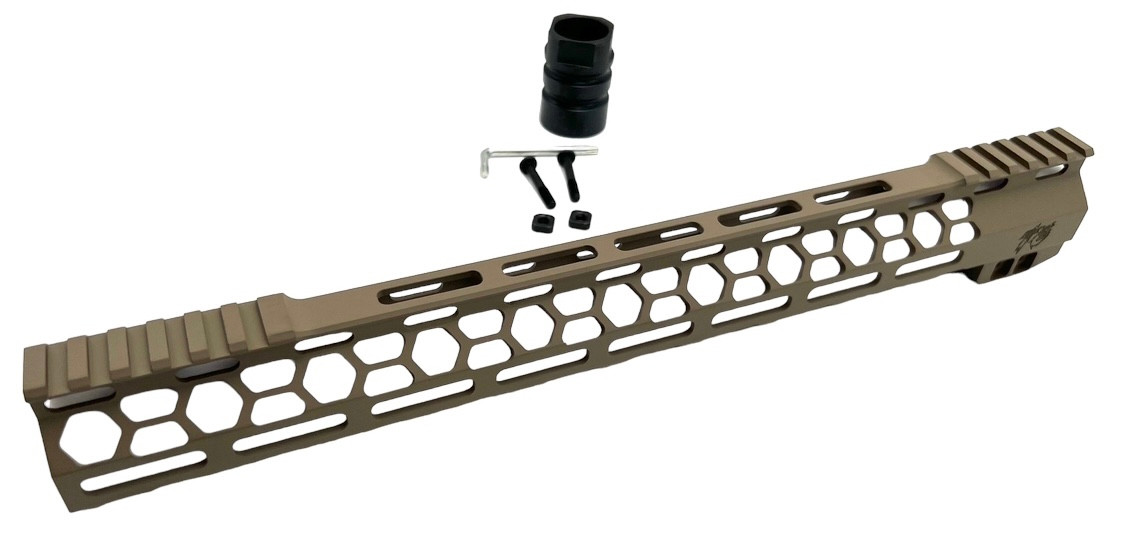 Honeycomb15 T6 FIREARMS - AR-15 FDE Honeycomb Scalloped Cerakoted 15