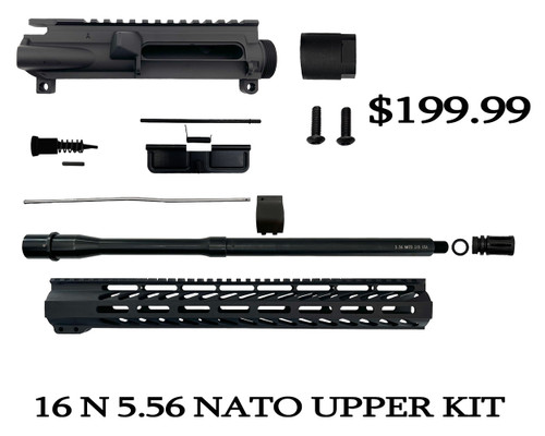 5.56 Nato 16" Nitride Upper Kit / 1:8Twist / 15" MLOK Slant Handguard
