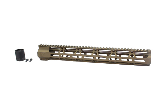 ZAVIAR BURNT BRONZE CERAKOTED 15" MLOK Free-Float Handguard AR-15