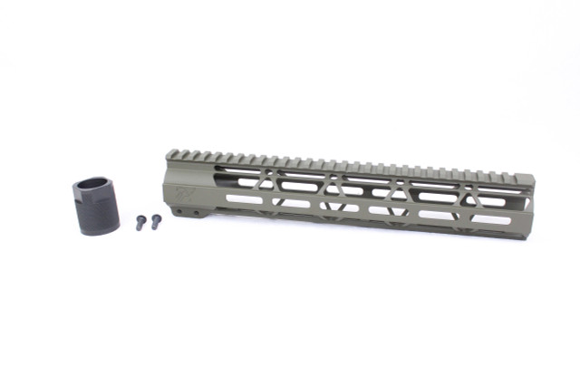 Zaviar MAGPUL OD GREEN CERAKOTED 12" MLOK Free-Float Handguard AR-15