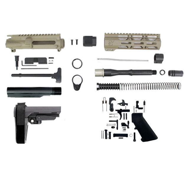 Zaviar Firearms 7.62x39 'Wolverine Series' 7.5" NITRIDE MAGPUL FDE BUILDER KIT / 7" MLOK HANDGUARD / SBA 3 Brace