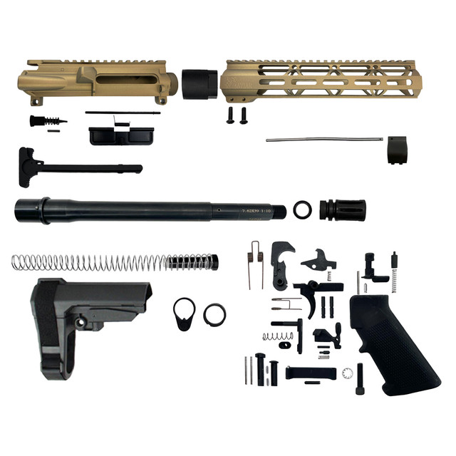 ZAVIAR AR-47 7.62x39 'Wolverine Series' 10.5" NITRIDE BURNT BRONZE BUILDER KIT / 10" MLOK HANDGUARD