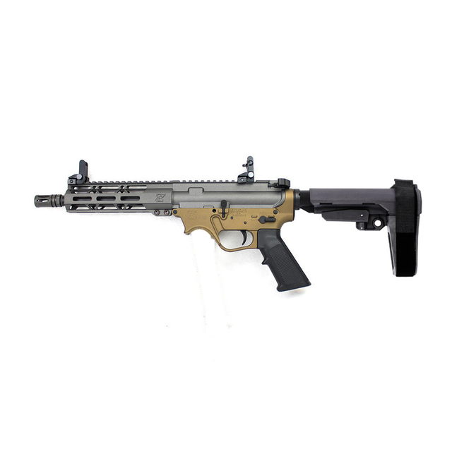 Zaviar Firearms AR9 'Stinger Series' 7.5"- 8.5" Complete Pistol / 1:10 Twist / 7" MLOK Handguard / SBA3 / Tungsten & Burnt Bronze