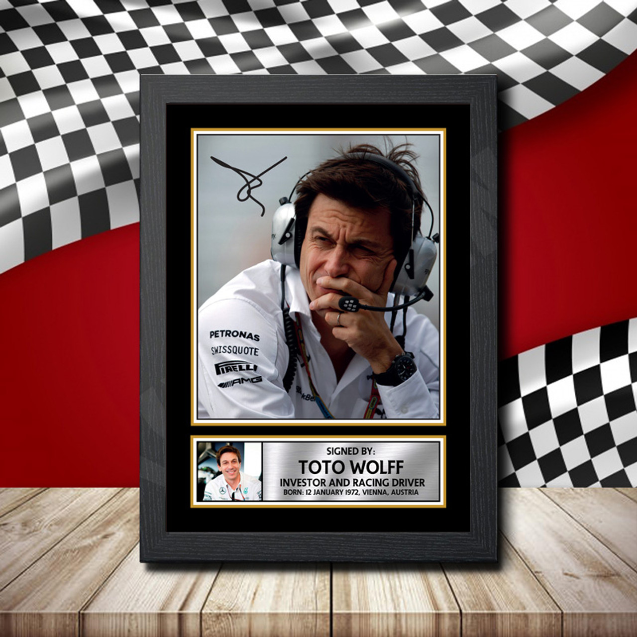 Toto Wolff Signed Autographed Formula1 Star Print Celebrity Poster Prints