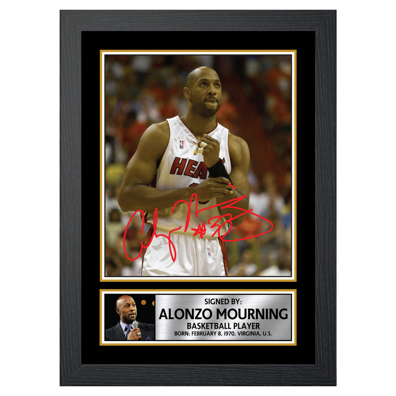 alonzo mourning signed basketball