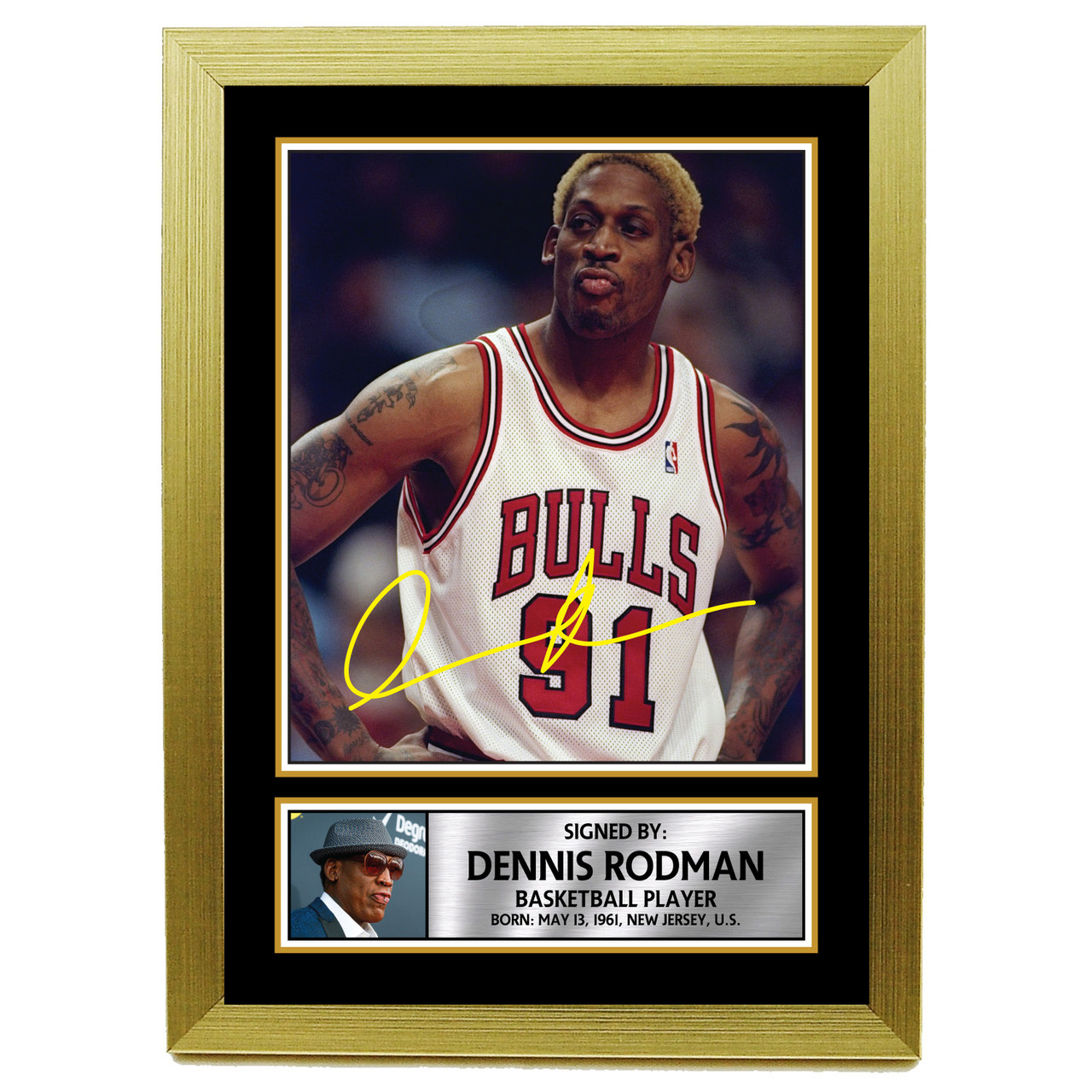 dennis rodman signed basketball