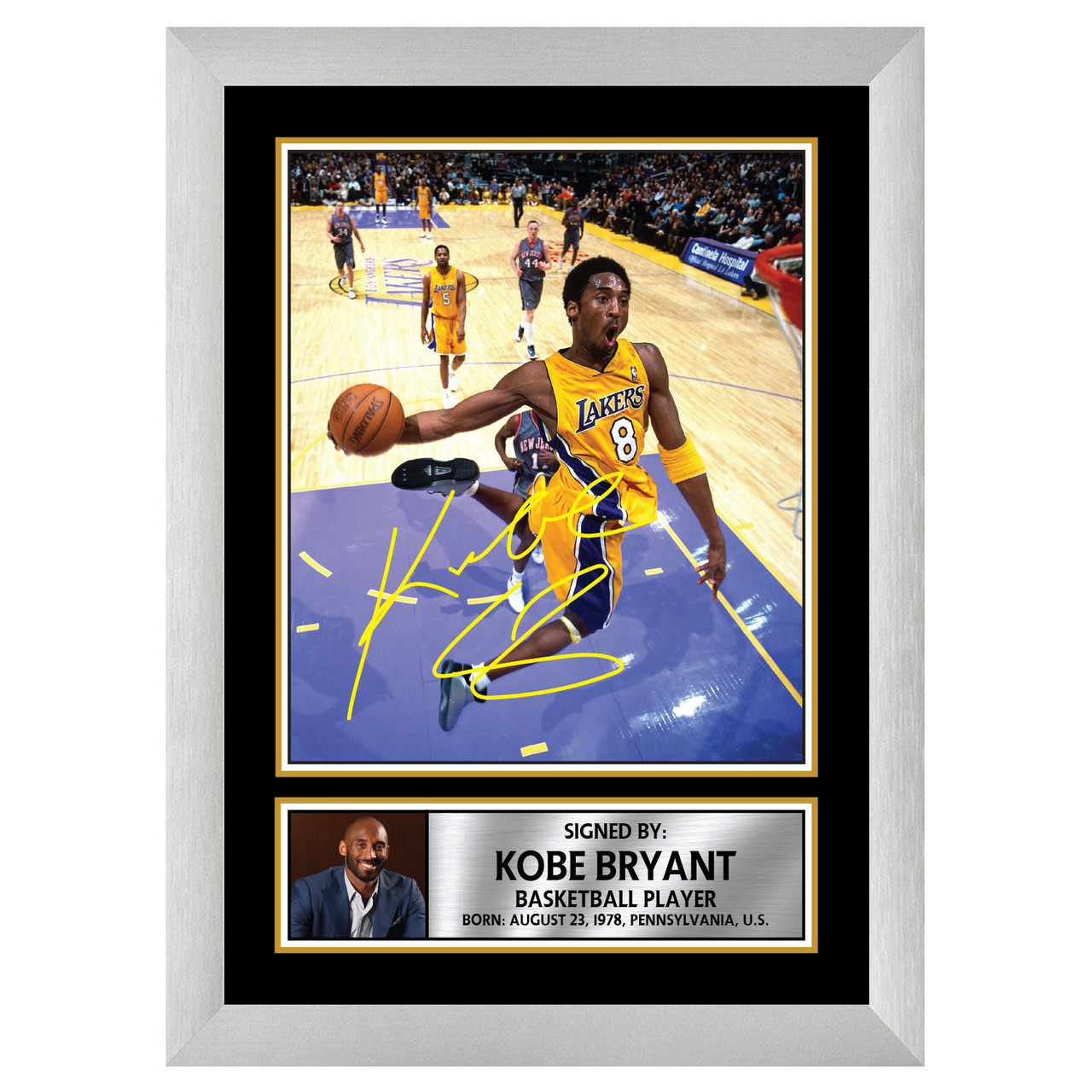 Kobe Bryant Basketball Player Autographed Poster Print Photo Signature Gift Celebrity Poster Prints Kobe Bryant Basketball Player Autographed Poster Print Photo Signature Gift Celebrity Poster Prints