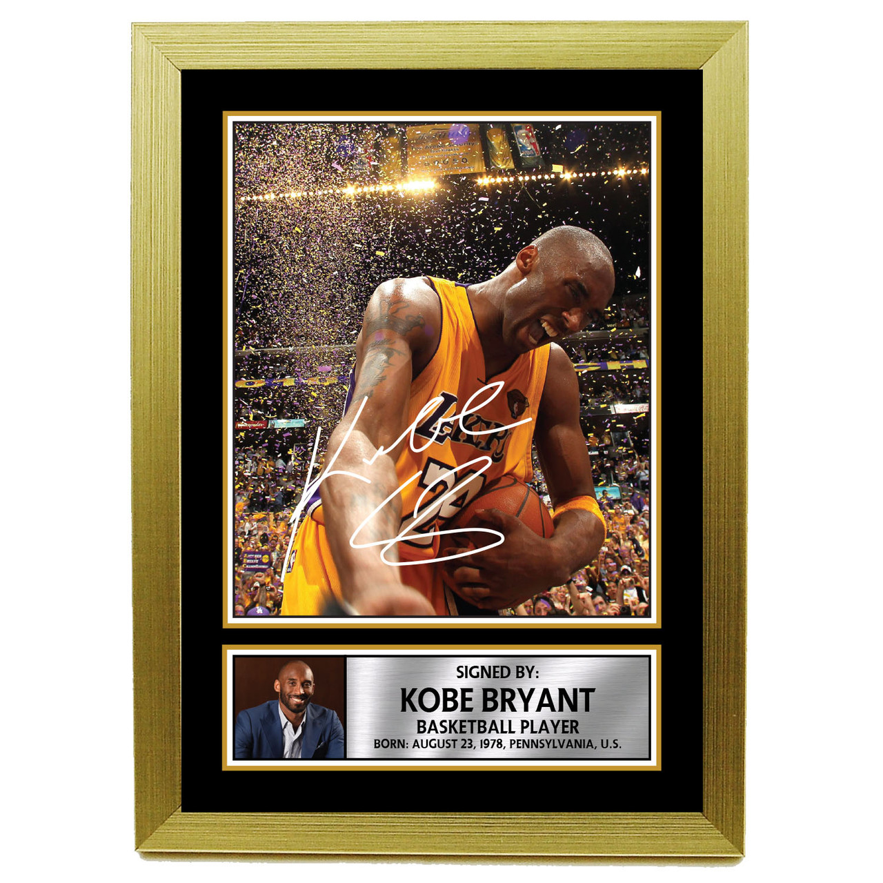 Facsimile Autographed Kobe Bryant #8 Los Angeles LA Purple Reprint