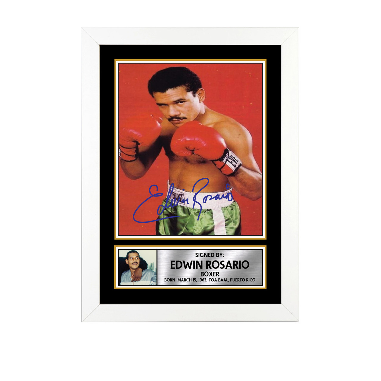 Edwin Rosario M686 Boxing Autographed Poster Print Photo Signature Gift ...
