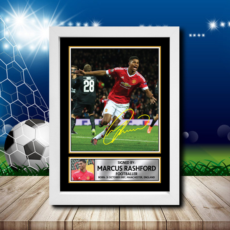 Marcus Rashford 2 Footballer Autographed Poster Print Photo Signature ...