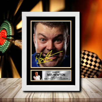 Wes Newton Signed Autographed Darts Star Poster Print Framed Merch Gift Wes Newton Signed Autographed Darts Star Poster Print Framed Merch Gift
