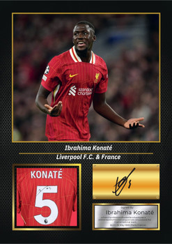 Ibrahima Konaté Signed Football Memorabilia – Framed Autograph Display with Liverpool & France Tribute – Collector’s Gift