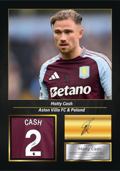 Matty Cash Signed Football Memorabilia – Framed Autograph Display with Aston Villa & Poland Tribute – Collector’s Gift
