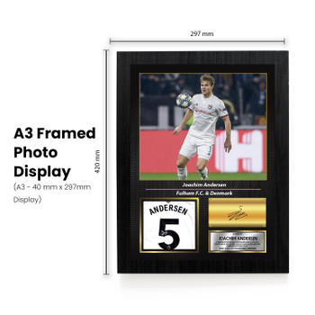 Joachim Andersen Signed Football Memorabilia – Framed Autograph Display with Fulham & Denmark Tribute – Collector’s Gift