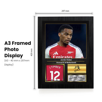 Jurrien Timber Signed Football Memorabilia – Framed Autograph Display with Arsenal & Netherlands Tribute – Collector’s Gift