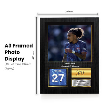Malo Gusto Signed Football Memorabilia – Framed Autograph Display with Chelsea & France Tribute – Collector’s Gift