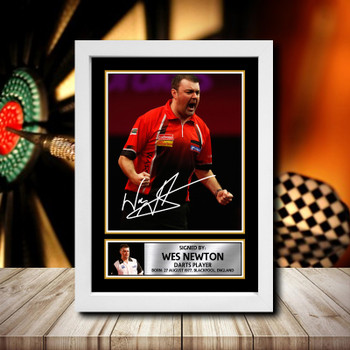Wes Newton 2 Signed Autographed Darts Star Poster Print Framed Merch Gift Wes Newton 2 Signed Autographed Darts Star Poster Print Framed Merch Gift