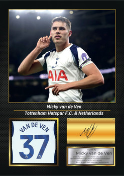 Micky van de Ven Signed Football Memorabilia – Framed Autograph Display with Tottenham & Netherlands Tribute – Collector’s Gift