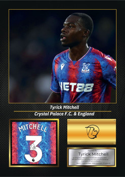 Tyrick Mitchell Signed Football Memorabilia – Framed Autograph Display with Crystal Palace & England Tribute – Collector’s Gift