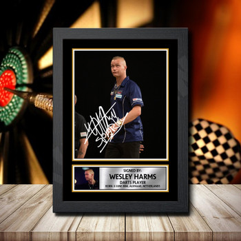 Wesley Harms 2 Signed Autographed Darts Star Poster Print Framed Merch Gift