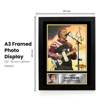 Sam Fender Printed Signed Poster Print – Live Concert Guitar Portrait Wall Art – Indie Rock Music Memorabilia Décor for Fans