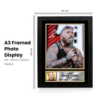 Teddy Swims Printed Signed Poster Print – Live Concert Portrait Wall Art – Soul & R&B Singer Music Memorabilia Gift for Fans