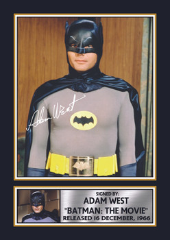 Adam West Batman Printed Signed Poster Print – Classic 1966 Batman The Movie Portrait Wall Art – Vintage TV Superhero Memorabilia Gift