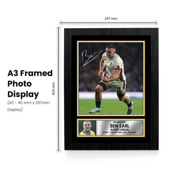 Ben Earl England Rugby Printed Autograph Poster – Signed Style Wall Art Print – England Rugby Union Star Gift – Sports Fan Decor