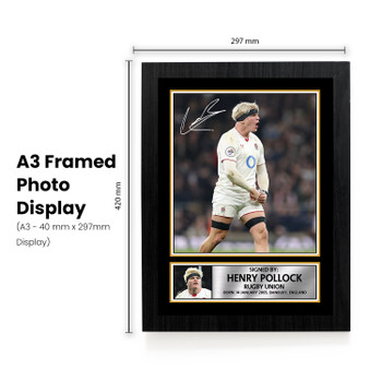 Henry Pollock England Rugby Printed Autograph Poster – Signed Style Wall Art Print – England Rugby Union Star Gift – Sports Fan Decor