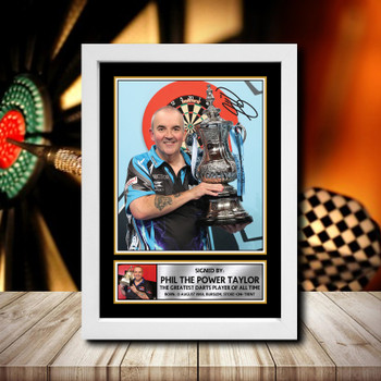 Phil Taylor Darts Signed Autographed Darts Star Poster Print Framed Merch Gift Phil Taylor Darts Signed Autographed Darts Star Poster Print Framed Merch Gift