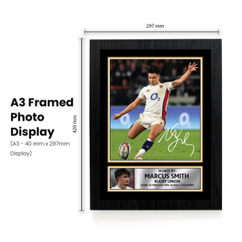 Marcus Smith England Rugby Printed Autograph Poster – Signed Style Wall Art Print – England Rugby Union Fly Half Gift – Sports Fan Decor