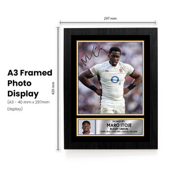 Maro Itoje England Rugby Printed Autograph Poster – Signed Style Wall Art Print – England Rugby Union Lock Forward Gift – Sports Fan Decor