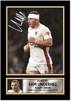 Sam Underhill England Rugby Printed Autograph Poster – Signed Style Wall Art Print – England Rugby Union Flanker Gift – Sports Fan Decor