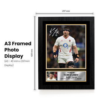 Tom Curry England Rugby Printed Autograph Poster – Signed Style Wall Art Print – England Rugby Union Flanker Gift – Sports Fan Decor
