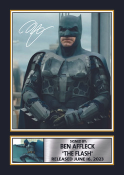 Ben Affleck The Flash Batman Printed Autograph Poster – DC Superhero Movie Wall Art Print – Collectible Film Memorabilia for Fans