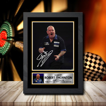 Robert Thornton Signed Autographed Darts Star Poster Print Framed Merch Gift Robert Thornton Signed Autographed Darts Star Poster Print Framed Merch Gift