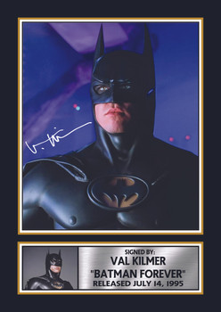 Val Kilmer Batman Forever Printed Autograph Poster – Batman 1995 DC Movie Wall Art – Superhero Memorabilia Collectible Print for Fans