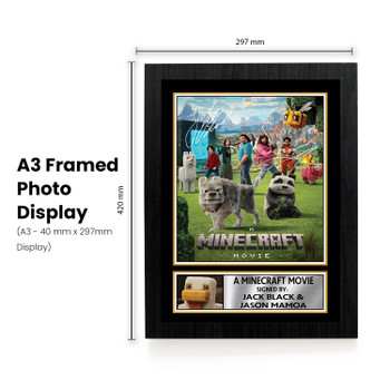 A Minecraft Movie Printed Autograph Poster – Jack Black & Jason Momoa Movie Wall Art – Minecraft Film Memorabilia Gift for Gamers