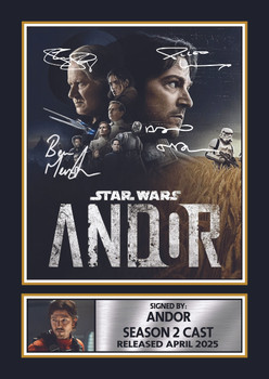 Star Wars Andor Season 2 Printed Autograph Poster – Cast Signed Style Sci-Fi TV Series Wall Art – Star Wars Memorabilia Gift for Fans