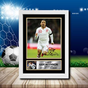 Aaron Lennon Signed Autographed Footballers Star Poster Print Framed Merch Gift Aaron Lennon Signed Autographed Footballers Star Poster Print Framed Merch Gift